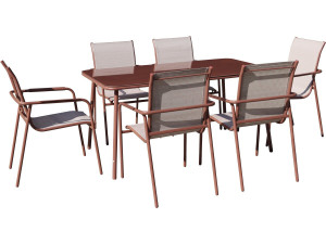 Conjunto de comedor de metal para jardín "Málaga" - 7 plazas - Terracota