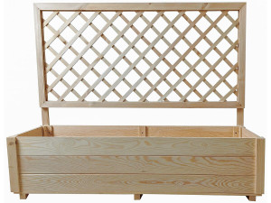 Jardinera de madera con enrejado "Orpin" - 98 x 34 x 104 cm -