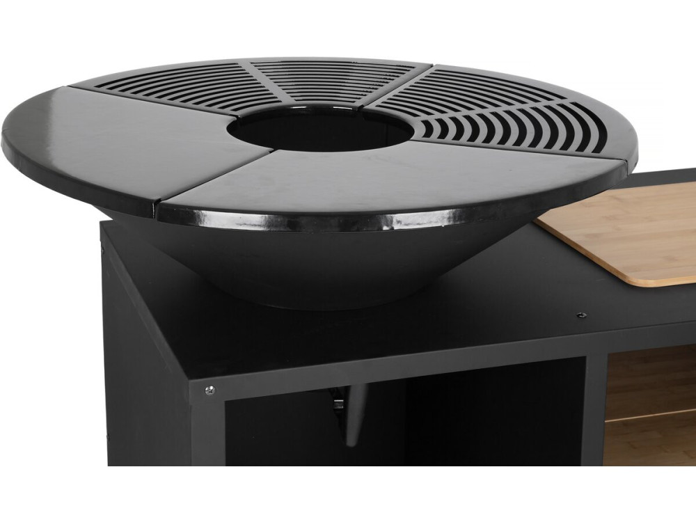 Brasero plancha de carbón y leña "Maréchal" - Ø 81 cm - Negro