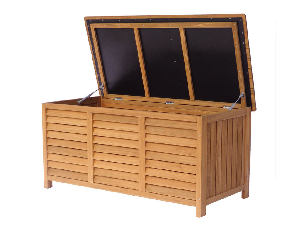 Baúl para jardin en madera "Macao"  - 130 x 64 x 60 cm - Marron