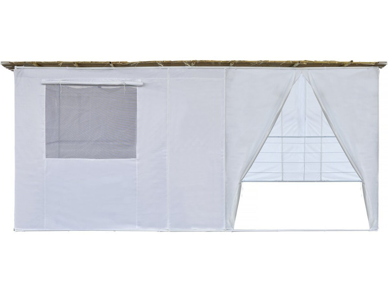 Sucá en NINA Kit Ajustable 5 x 3 m - 4 Rollos de Bastón de Bambú y 5 Listones de Madera