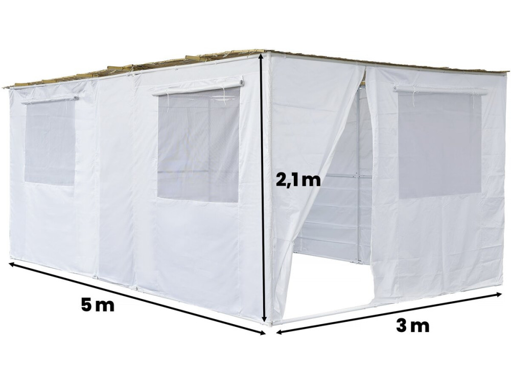 Sucá en NINA Kit Ajustable 5 x 3 m - 4 Rollos de Bastón de Bambú y 5 Listones de Madera