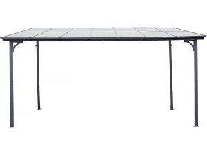 Pérgola adosada "Marvin" - 4 x 3 m - 423 x 298 x 243 cm - Gris oscuro