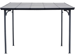 Pérgola adosada "Marvin" - 3 x 3 m - 304 x 298 x 243 cm - Gris oscuro