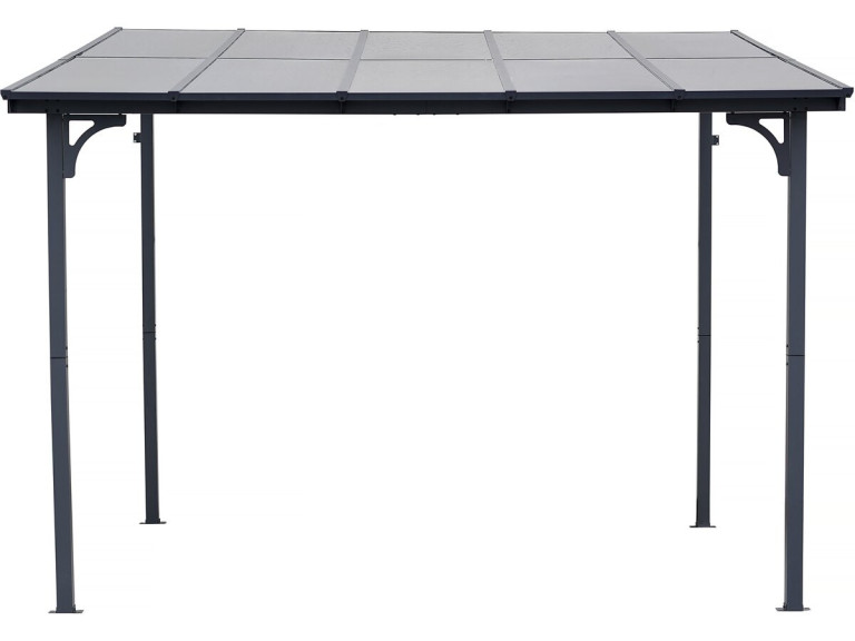 Pérgola adosada "Marvin" - 3 x 3 m - 304 x 298 x 243 cm - Gris oscuro
