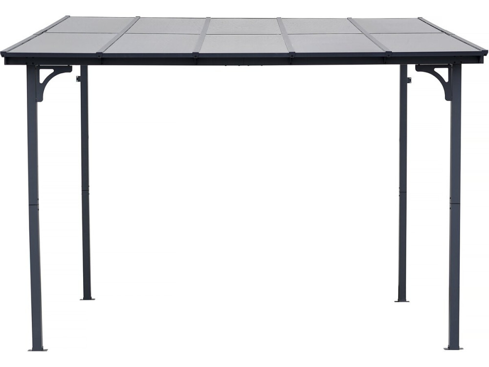 Pérgola adosada "Marvin" - 3 x 3 m - 304 x 298 x 243 cm - Gris oscuro