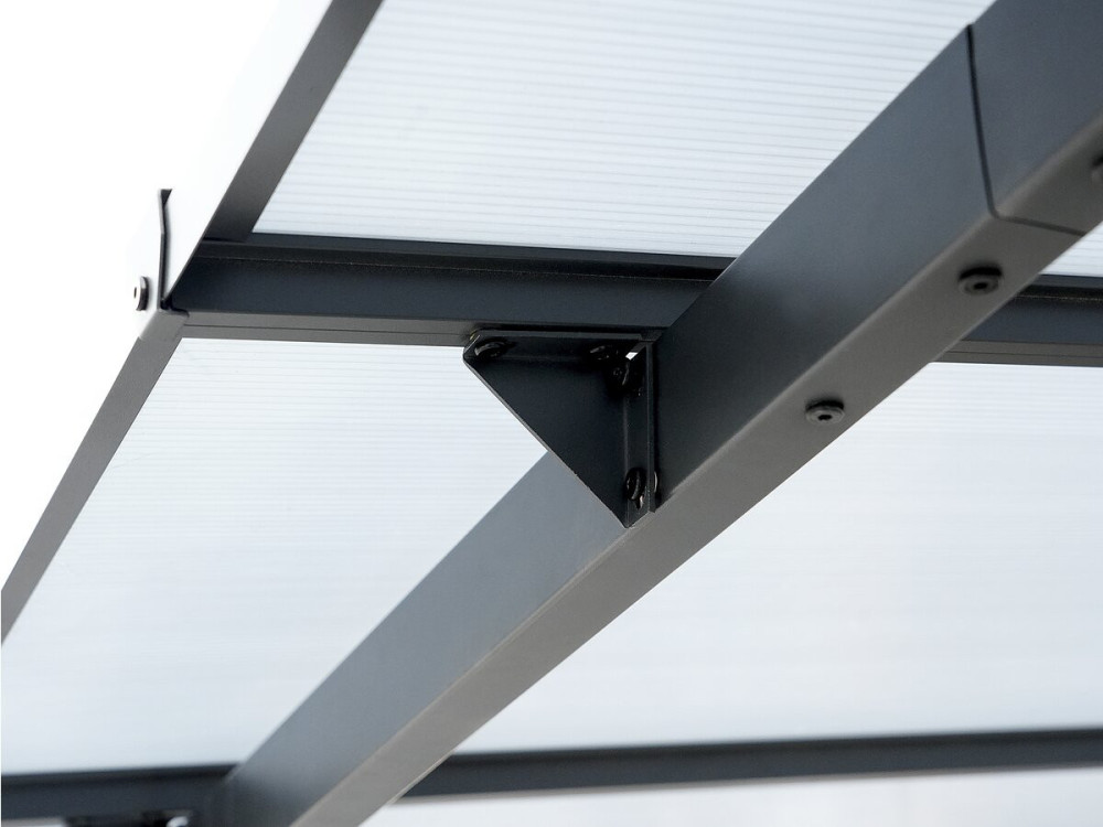 Pérgola adosada "Marvin" - 3 x 3 m - 304 x 298 x 243 cm - Gris oscuro