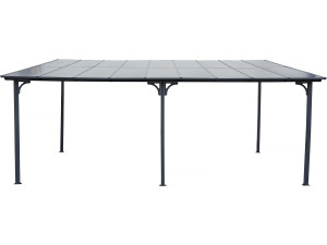 Pérgola adosada "Marvin" - 5,5 x 3 m - 545 x 298 x 243 cm - Gris oscuro