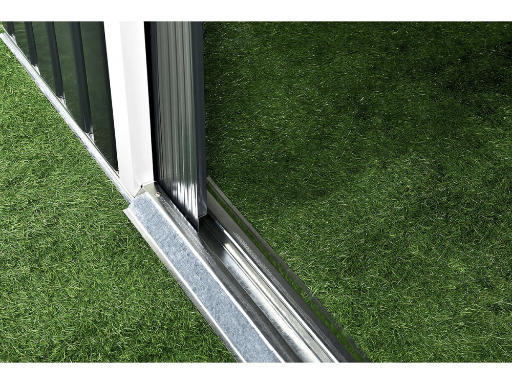 Caseta de jardín metálica - "Rosas" - 10,85 m² con paneles solares - Verde
