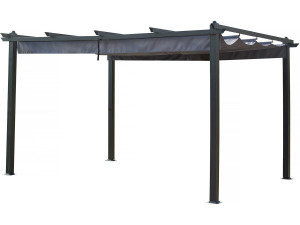 Pérgola de aluminio con techo retráctil - 3 x 4 m - Antracita