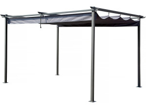 Pérgola con techo retráctil - 3 x 4 m - Gris