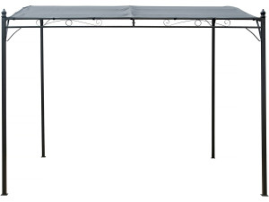 Pérgola metálica inclinada adosada - 3 x 2,5 m - Gris