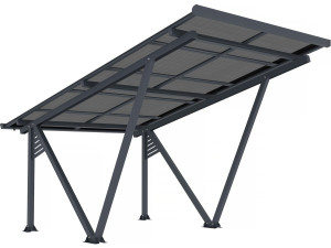 Cochera solar con paneles fotovoltaicos - 366 x 575 x 366 cm - Gris - 4,1 kW