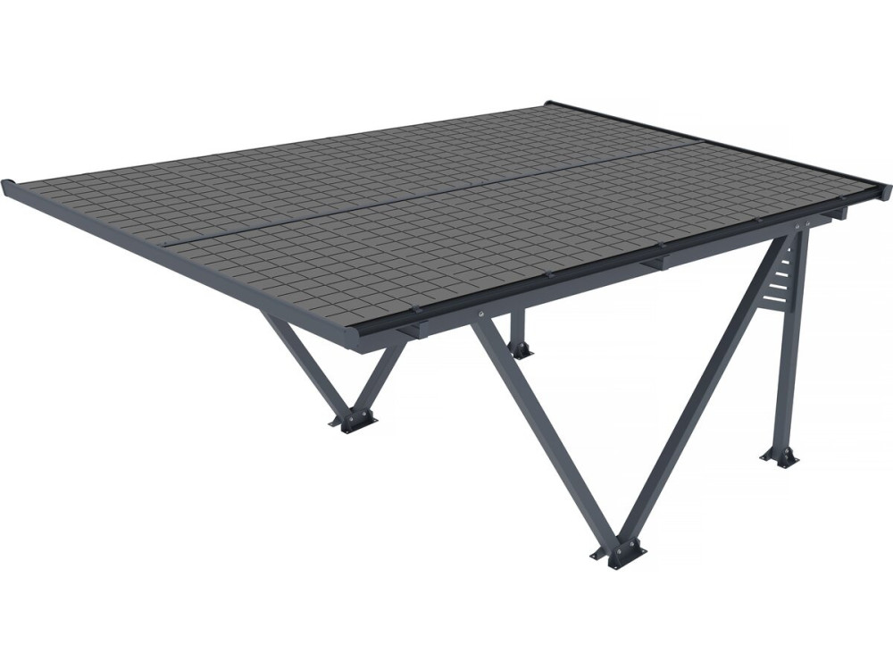 Cochera solar con paneles fotovoltaicos - 366 x 575 x 366 cm - Gris - 4,1 kW