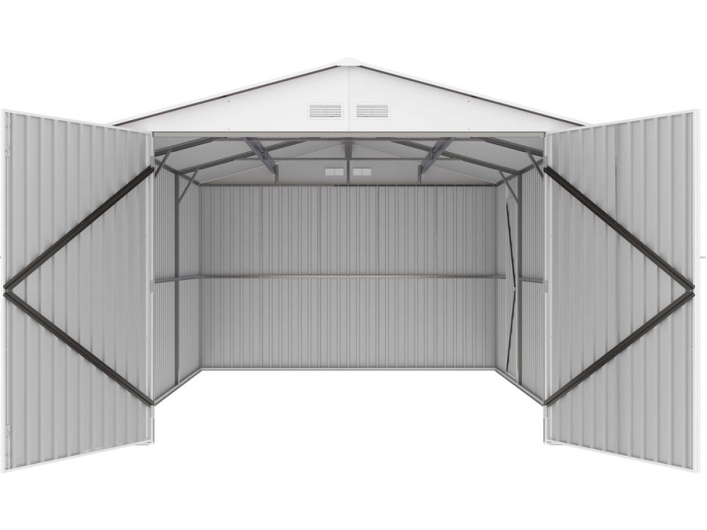 Garaje en metal "Nevada" con puerta abatible - 15,36 m²