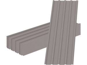 Lote de 12 paneles de revestimiento de acero galvanizado "Atlanta" - 129 x 42 cm - Topo