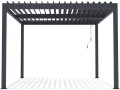 Pérgola bioclimática "Windsor" de aluminio con led 3 x 4 - Gris - Gris