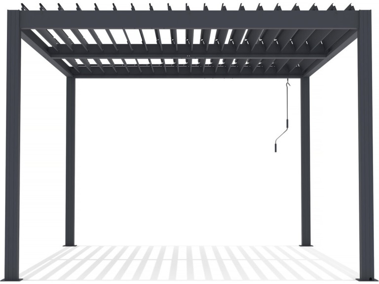 Pérgola bioclimática "Windsor" de aluminio con led 3 x 4 - Gris