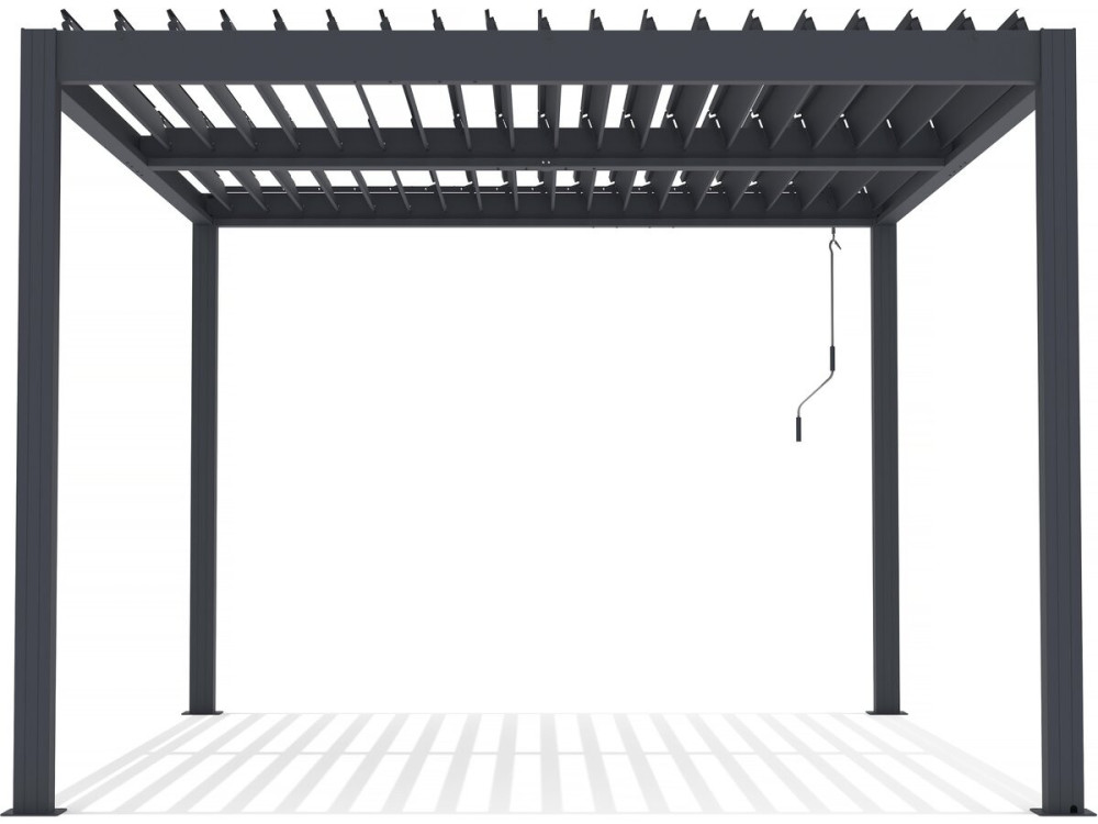 Pérgola bioclimática "Windsor" de aluminio con led 3 x 4 - Gris