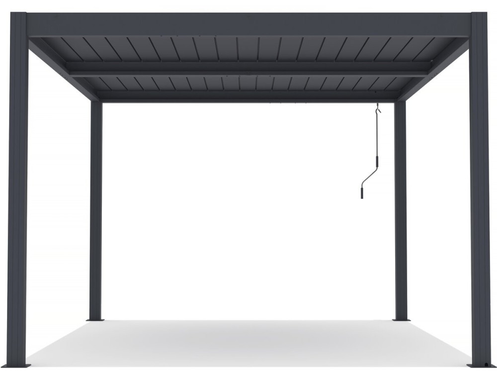 Pérgola bioclimática "Windsor" de aluminio con led 3 x 4 - Gris