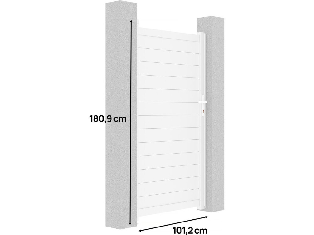 Puerta jardin de aluminio "Eric" - 101.2 x 180.9 cm - Blanco