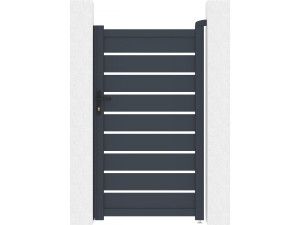 Puerta peatonal incorporada de aluminio "Bastien" - 100 x 176 cm - Antracita