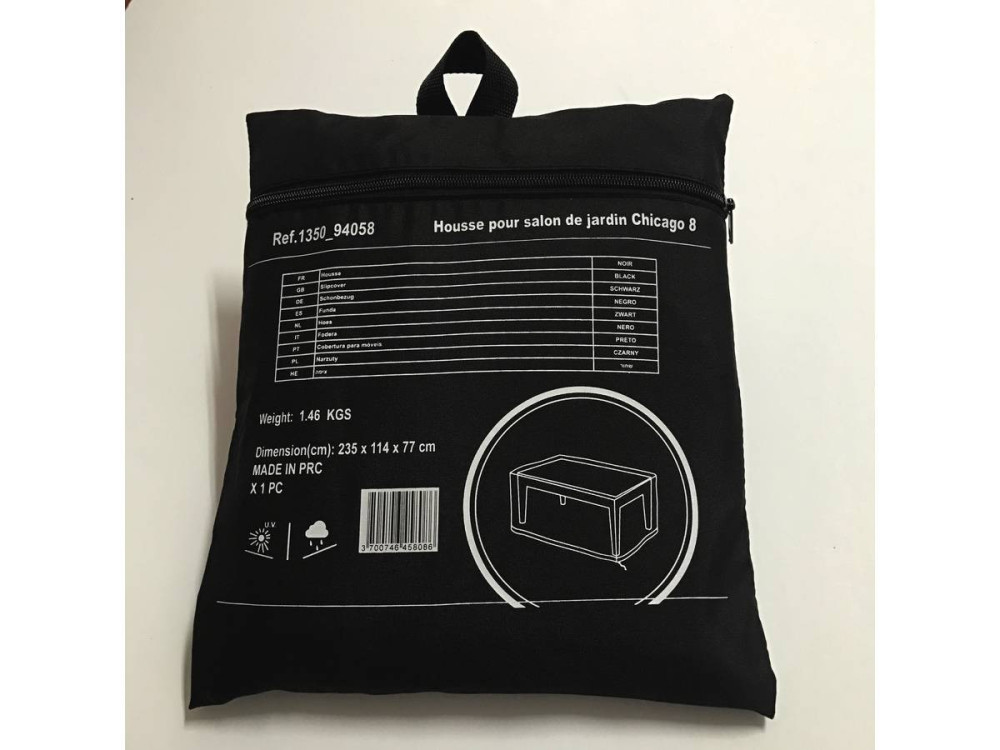 Funda de protección para salón de jardin Chicago 8 - Negro