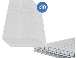 Lote de 10 paneles de policarbonato de 4 mm «Michigan», 7,9 m²