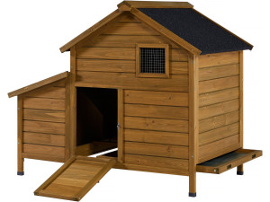 Gallinero de madera "Cocotte" con caja nido - Marrón