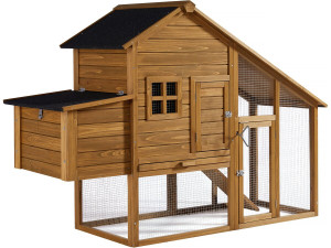 Gallinero de madera "Princesse" con caja nido - Marrón