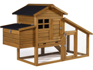 Gallinero "Clochette" con caja nido de madera - Marrón