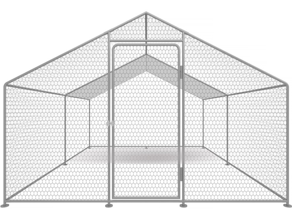 Gallinero 12 m² parque de malla metálica 4 x 3 x 2 M acero galvanizado