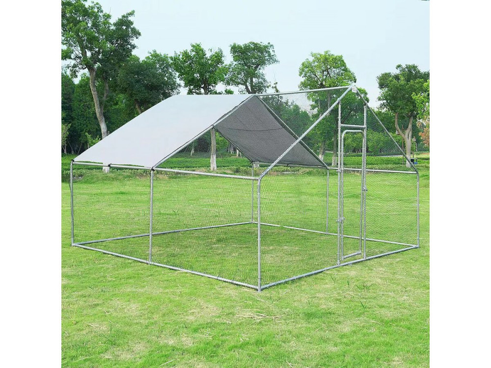 Gallinero 12 m² parque de malla metálica 4 x 3 x 2 M acero galvanizado