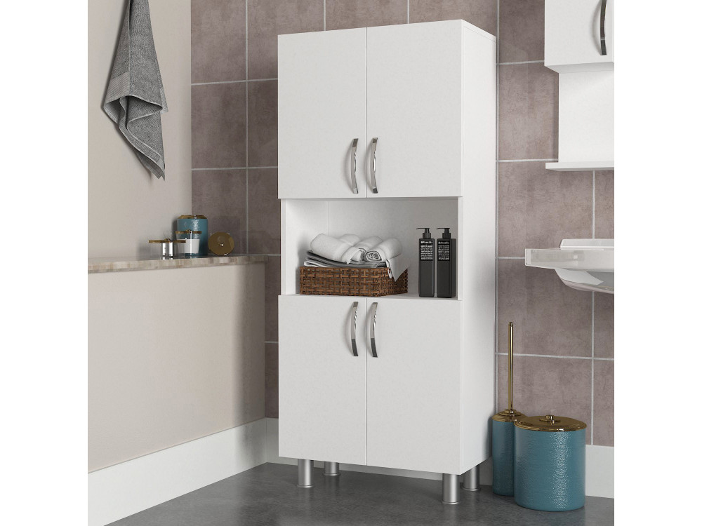 Mueble de baño de madera "William" - 59 x 29 x 140 cm - Blanco
