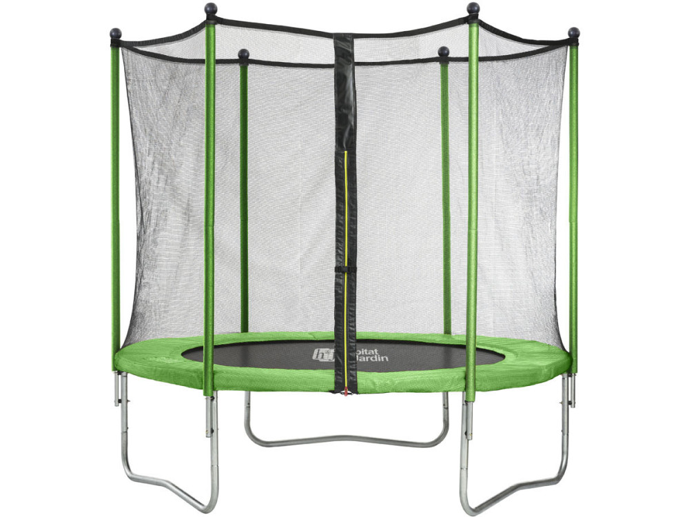 Cama elástica "Yoopi" - Ø 3.05 m - con red + escalera + cubierta de protección  + kit de anclaje