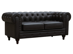 Sofá Chesterfield "Aliza"- 2 plazas - Marron