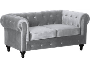 Sofá Chesterfield "Aliza"- 2 plazas - Gris