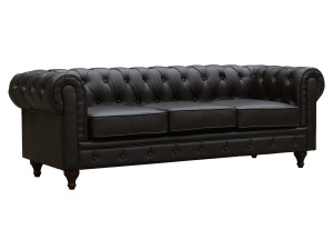 Sofá Chesterfield "Aliza"  3 plazas - Marron