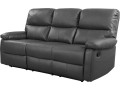 Sofá reclinable 3 plazas "Lincoln" - Color negro/Gris oscuro - Gris