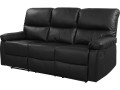 Sofá reclinable 3 plazas "Lincoln" - Color negro/Gris oscuro - Negro
