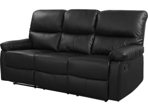 Sofá reclinable 3 plazas "Lincoln" - Color negro