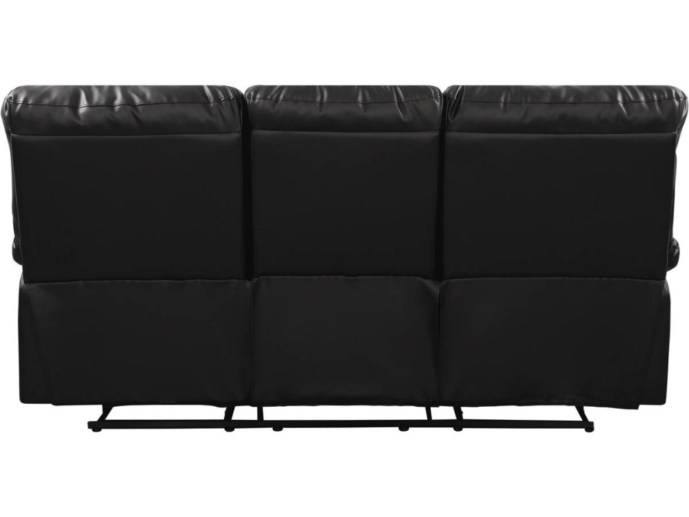 Sofá reclinable 3 plazas "Lincoln" - Color negro