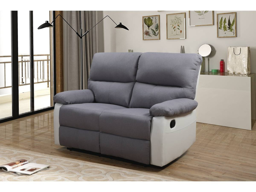 Sofá reclinable 2 plazas "Lincoln" - Color gris