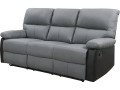 Sofá reclinable 3 plazas "Lincoln" - Color negro/Gris oscuro - Negro/gris oscuro