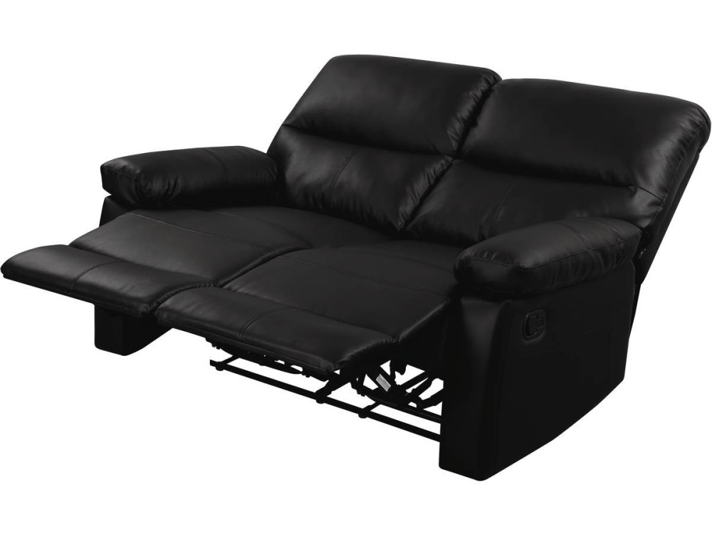 Sofá reclinable 2 plazas "Lincoln" - Color negro