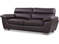 Sofá cuero reconstituido / PVC Dallas - 3 plazas - Negro - Chocolate