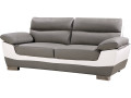 Sofá cuero reconstituido / PVC Dallas - 3 plazas - Negro - Gris/Blanco