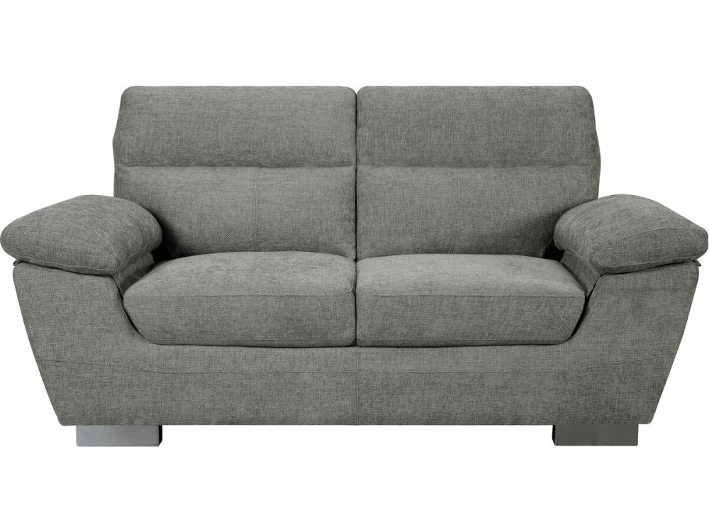 Sofá recto de tela "Dallas" - 2 plazas - Gris