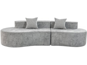 Sofá Comma en tejido texturizado «Avola» - 3 plazas - gris