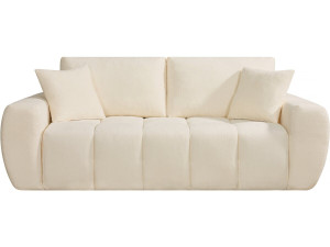 Sofá recto "Léonie" en tejido burbuja - 3 plazas - Beige